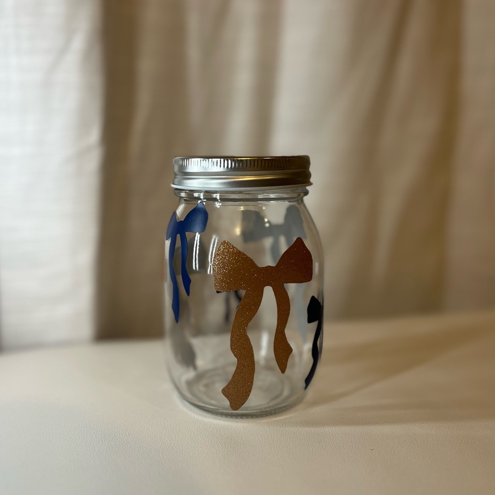 Pretty bow mason jar